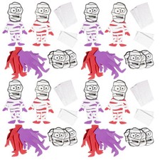 4pk Mummies Foam Felt Stickers Halloween Decorations Arts Crafts Supplies Kids