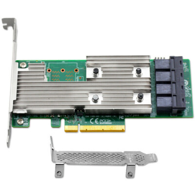 SAS9305-16i LSI 9305-16i SATA SAS 12Gbs RAID Controller Host Bus Adapter PCIe 3.0 X8 IT-Mode 05-25703-00 HBA (9305-16i 4 * 8643 Cable