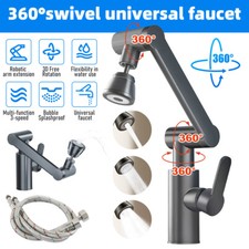 Swivel Faucet Bathroom Sink Faucet w/Big Angle Rotate Spray for Bathroom Kitchen