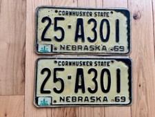 Pair of 1969 Nebraska License Plates