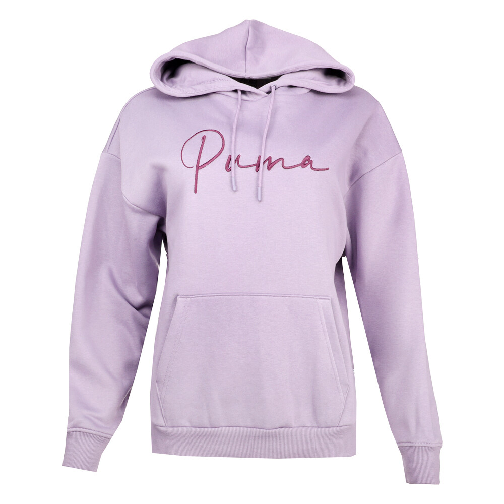 Пуловер с капюшоном Puma Tone Script Женская фиолетовая повседневная верхняя одежда 68440130