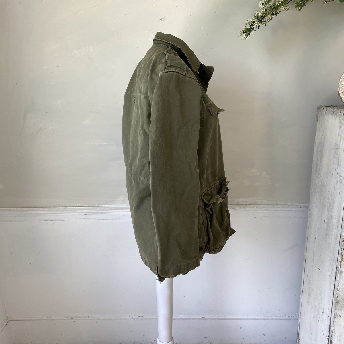 Vintage French Workwear Military Green Jacket Early Mid 1900s