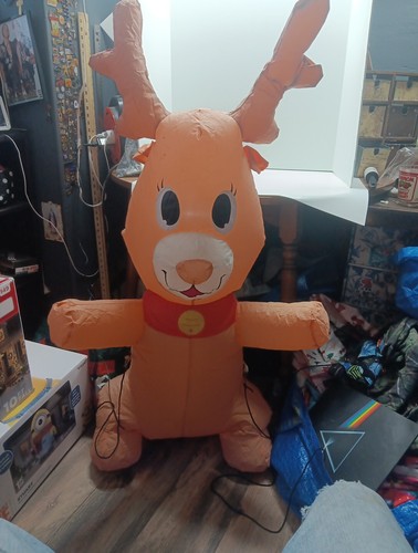 Christmas Inflatables 4ft Blow Up Reindeer Huntington Home, 2015 Retired - Picture 5 of 6