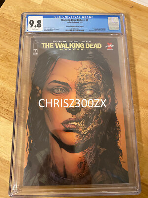 The Walking Dead Deluxe #3 Second Printing Color with Gold Foil Logo CGC 9.8