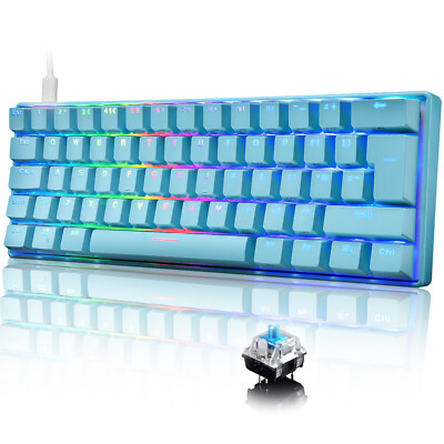 60% Mechanical Gaming Keyboard Wired RGB Backlit for PC Computer PS4 Xbox  one