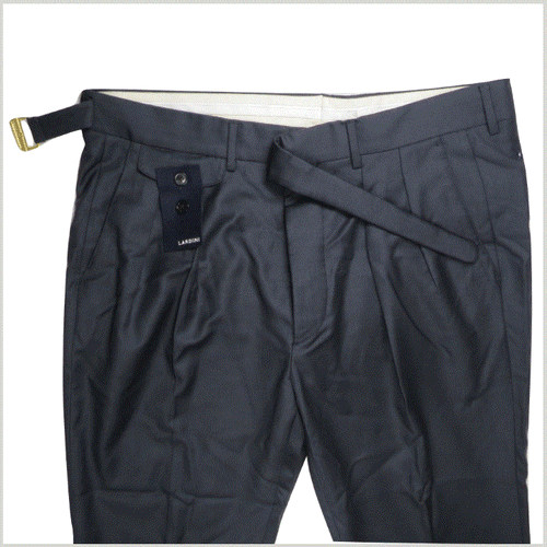 Lardini Mens Dress Pants 40/30 Wool Navy Pleated Classic Italy Button Fly NEW  - Picture 7 of 12