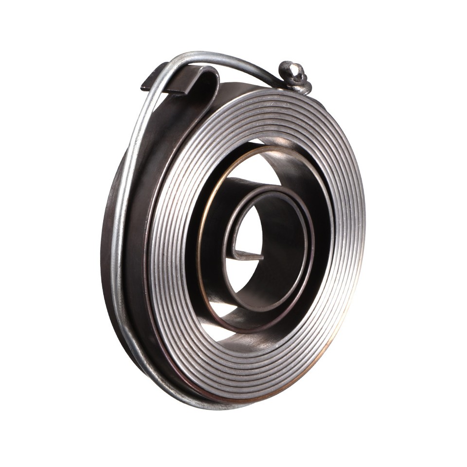 Produktbild von 2er-Set Bohrmaschinen-Rückholfeder – 45x12x0,4 Mm, 1,5 M Länge, Chemisch Geschwärzt, Mit Haken – Für Spindelfeder & Pressen