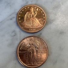 Lot de 2 pièces fantaisie de collection en cuivre fin 0,999 émission fantaisie