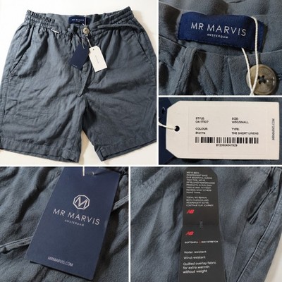 Mr Marvis The Short Linens Storms Leinenmischung Shorts W30 Small neu mit Etikett