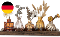 Hewory 5Er Kleine Vasen Set Mit Holztablett FüR Tischdeko Herbstdeko Innen