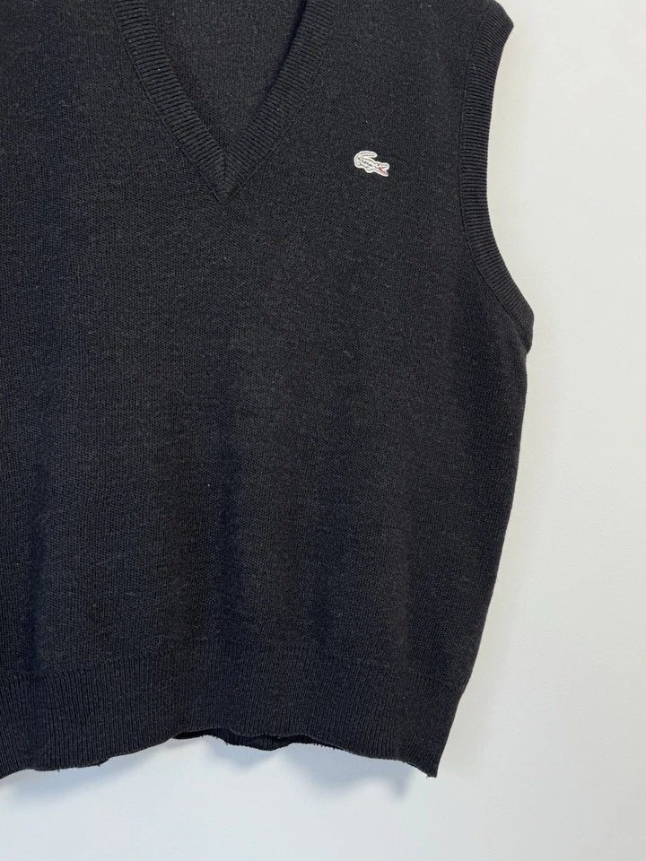 Lacoste 复古背心羊毛 Y2K 风格 M 码黑色 — 第 4/4 张图片