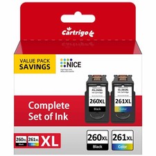 High Yield PG-260XL CL-261XL Ink Cartridges Canon PIXMA TS5300 TS5320 TS6400 Lot