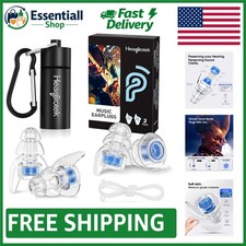 Portable Reusable Ear Plugs for Concerts - High Fidelity Sound 20 dB Reduction