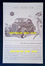 1935 Ford Coupe Large Vintage Ad Say Has The Road Been Repaved