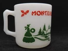 Vintag Hazel Atlas Milk Glass Montebello Egg Nog Mug Christmas Scene