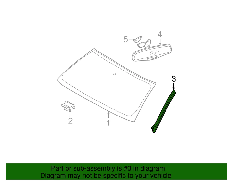 Moldura de parabrisas lateral de pasajero GM 15291274 genuina Foto 4 de 4