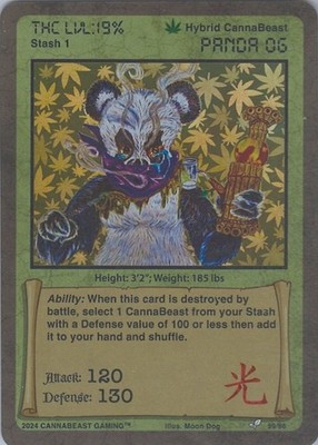 CannaBeast Hikari TCG  Panda OG  3D Holographic Card #59/86 CCG Pack Fresh!