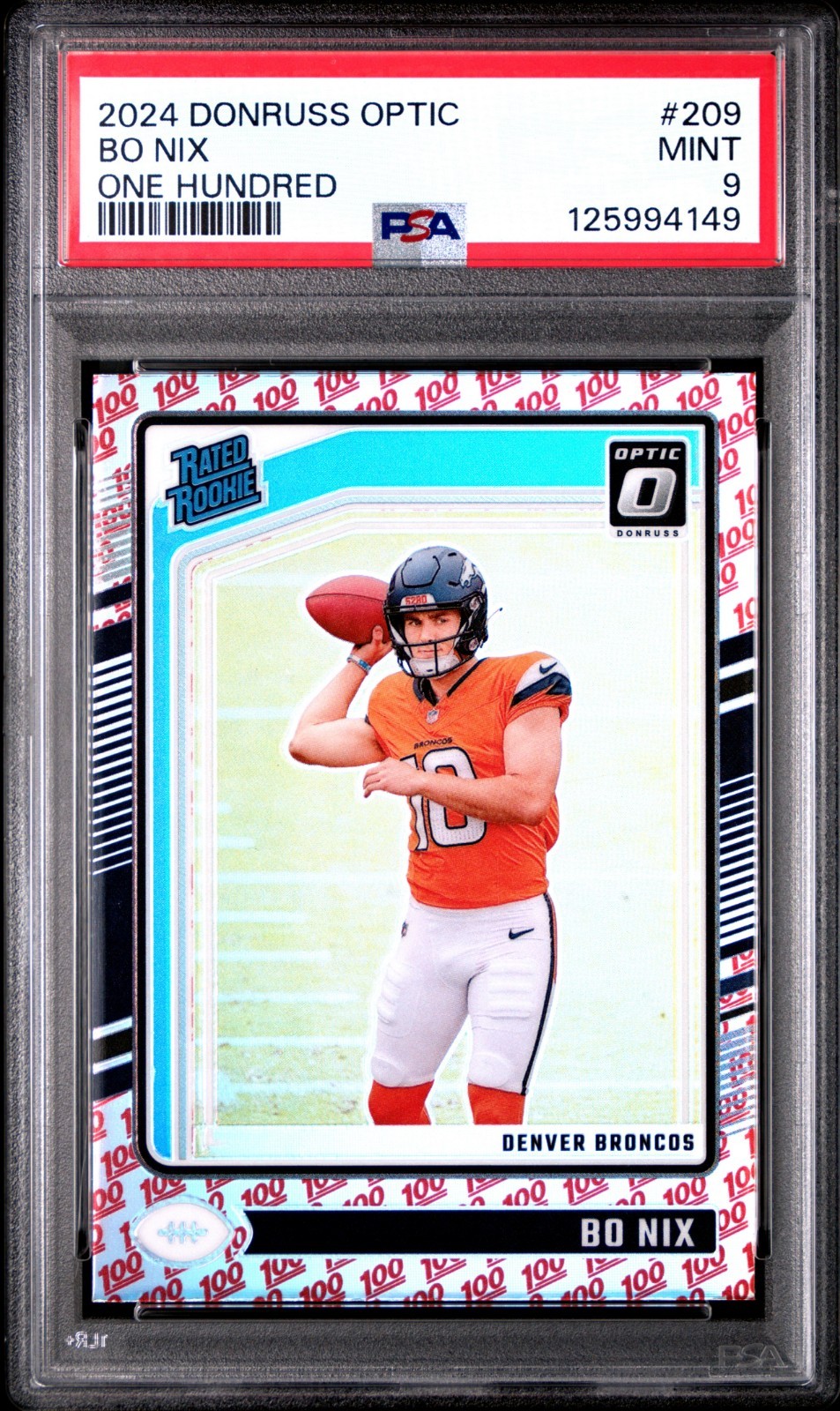 2024 PANINI DONRUSS OPTIC | ONE HUNDRED #209 BO NIX PSA 9 MINT