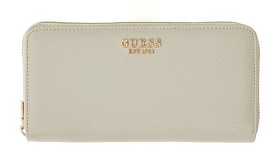 GUESS Amorette SLG Zip Around Wallet L Geldbörse Cream White creme Neu