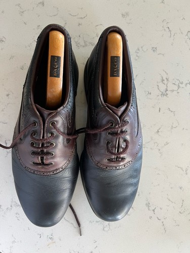 Footjoys Golf Shoes Black/Brown Leather Studs UK Mens 8 - Picture 3 of 8