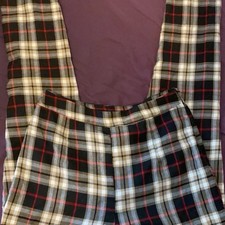 Checkered Skinny Trousers with Discreet Side Zip