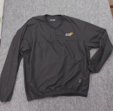 FJ Footjoy Pullover Windbreaker Mens Large Black Long Sleeve Embroidered Logo