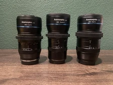 SIRUI Anamorphic Lens Bundle. Blue flare! APS-C, E Mount - 24mm, 35mm and 75mm