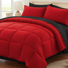 King Size Comforter Set 7 Pieces, Reversible Bed in a Bag King Size,Lightweight