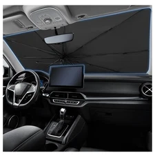 Car Windshield Sun Shade 2025 Upgrade Foldable with Bendable Handle