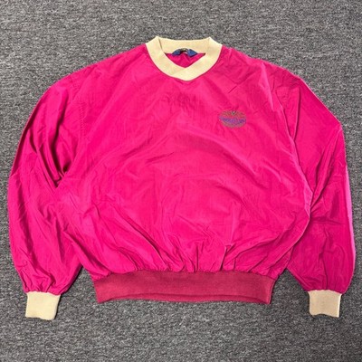 Vintage 90s Duckster Timber Point Country Club Windbreaker Mens Sz XL Pink