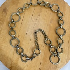 Vintage Y2K Gold Tone Metal Chain Link Belt Skater HipHop Gothic Dress Jean Belt