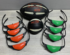 NERF Football  Mini Ball Game Set 8 Light Up Headbands Black Green Orange Kids