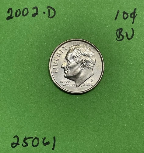 2002 D Roosevelt Dime 10c Gem BU Uncirculated US Coin See Pics