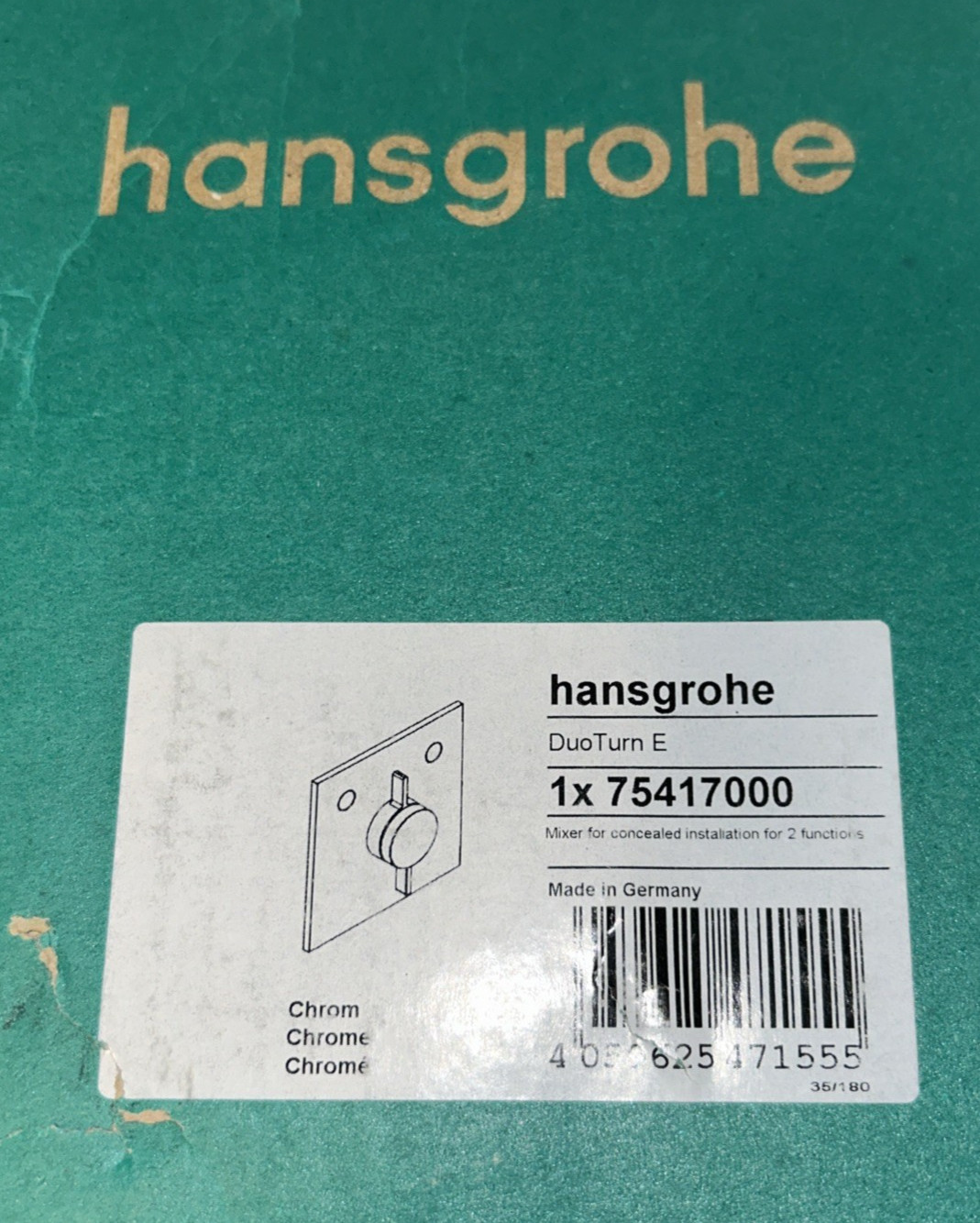 Hansgrohe mixer concealed 1 consumer 75617000 chrome