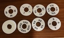 Clothing Clothes Size Dividers White Plastic XXS-XXL  Blank 22 Total Assorted