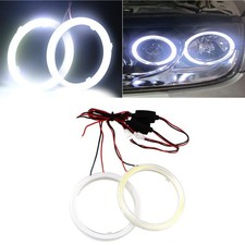 1pair White 70mm 60smd Cob Led Halo Ring Angel Eyes Car Led Fog Light Drl Wit...