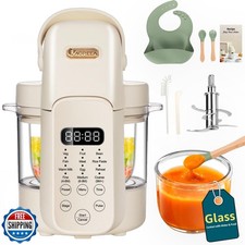 IAGREEA Glass Baby Food Maker, One Step Baby Food Processor Steamer Puree Ble