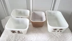 4 Vtg Pyrex  Americana  Refrigerator Dishes  502 1.5 PT. & 501 B  1.5 CUP VGC