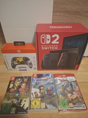 Nintendo Switch 2 Konsole 256GB schwarz/rot PAL + 3 Spiele (DQ/Harvestella/MHR)