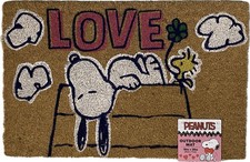Peanuts Snoopy Woodstock Love Outdoor Coir Door Mat, 18 x 28