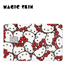 Sanrio Hello Kitty Red Pink Bow Love Credit Debit Card Skin Cover Sticker 1PC