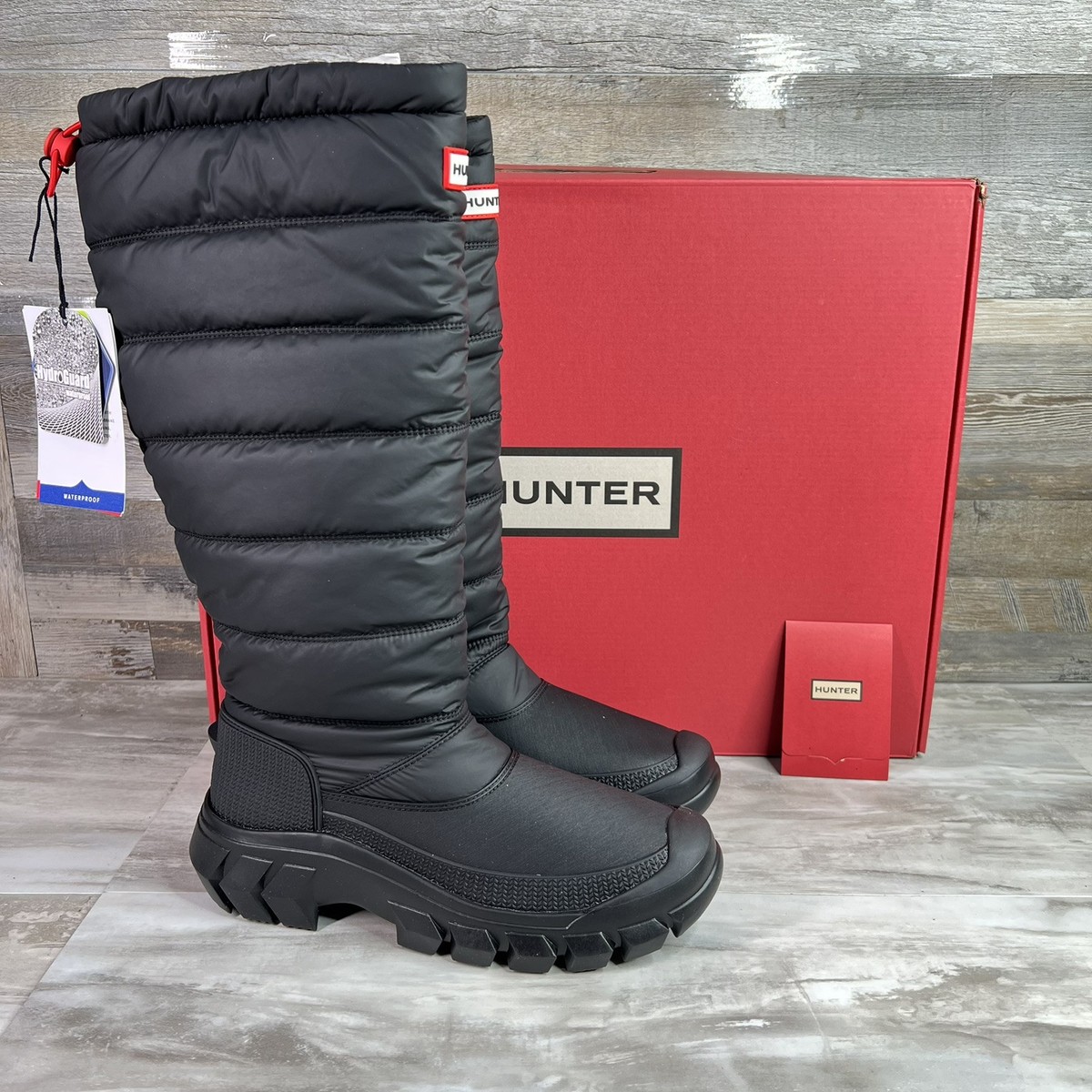 ◇HUNTER◇ WOMEN Original Intrepid Tall Snow Boots Black WFT Hunter Women's Intrepid Waterproof Tall Snow Boots Black
