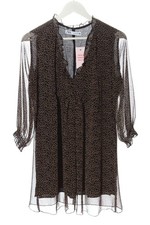 ZARA Abito a maniche lunghe Donna Abito Taglia IT 42 nero-bronzo stile casual