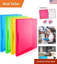 Convenient Clamp Binders 4-Pack - Colorful, Functional, Holds 8.5x11 Documents