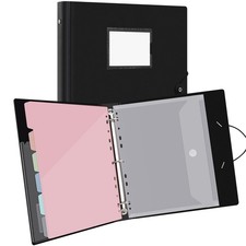 Macaron 3Ring Binder With Dividers 6 Pocket Folders Clear Pouch Letter Size