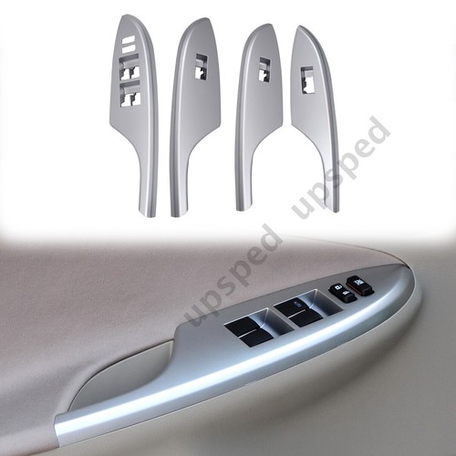 4PCS Silver Car Auto Window Switch Cover Bezel Panel For Toyota Corolla 2009-13