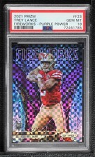 2021 Panini Prizm Fireworks Purple Power 6/49 Trey Lance #F-23 PSA 10 GEM MT 4f5