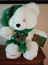 1996 Kmart Christmas Teddy Bear Green Hat Scarf 10th Anniversary 20" Plush NWT