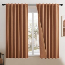Rust Blackout Curtains 72 Inches Long for Bedroom Back Tab/Rod Pocket Living ...
