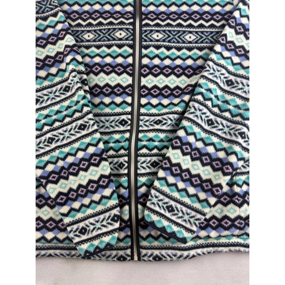 Chaqueta Talbots para mujer patrón geométrico polar con cremallera XL Foto 2 de 4